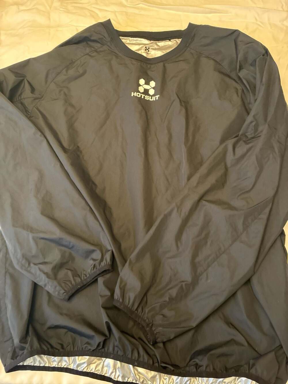 HOTSUIT Men's Sauna Jacket Silver Ion Workout Sweat Top Black Size 3XL